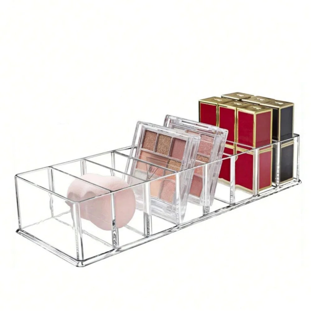 8-Cell Acrylic Cosmetic Organizer, Lipstick Holder, Powder Storage And Nail Polish Display Rack