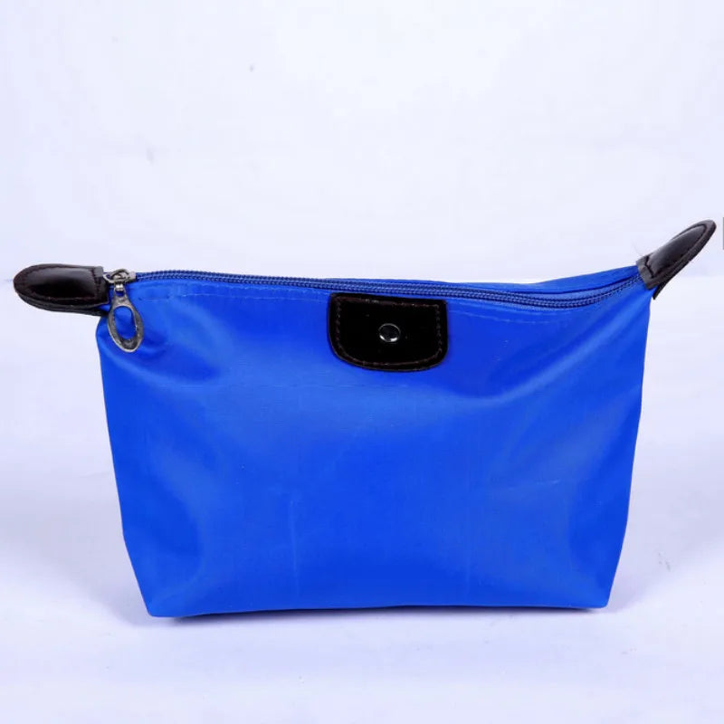 Waterproof Nylon Cosmetic Bag For Women, Cute Dumpling Shape, Zipper Makeup Travel Pouch in lightweight portable nylon