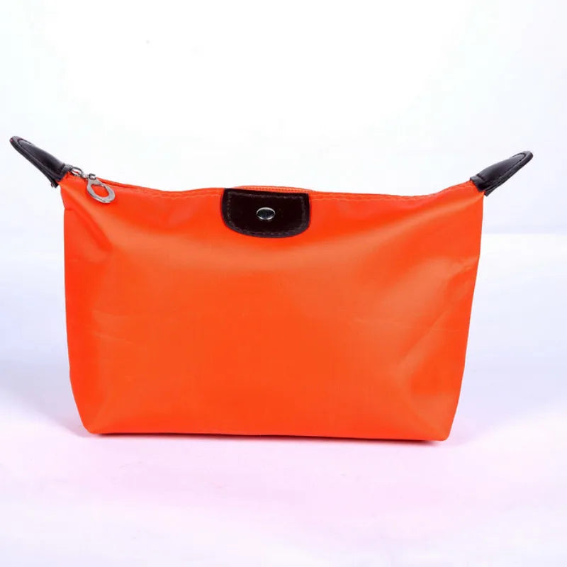 Waterproof Nylon Cosmetic Bag For Women, Cute Dumpling Shape, Zipper Makeup Travel Pouch with secure zipper closure