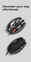 BANGE Electronics Organizer Bag, Waterproof Travel Case With USB Cable Storage For Gadgets with organized cable and charger compartments