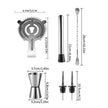 6/7/10-Piece Stainless Steel Cocktail Shaker Set, 304 Bartending Tools With Storage Bag shown as a complete home bar tool collection
