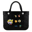 Unisex PVC Waterproof Tote Bag, Hollow-Out Beach Picnic Shopping Storage Basket in a casual structured design