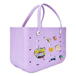 Unisex PVC Waterproof Tote Bag, Hollow-Out Beach Picnic Shopping Storage Basket with breathable hollow-out detailing