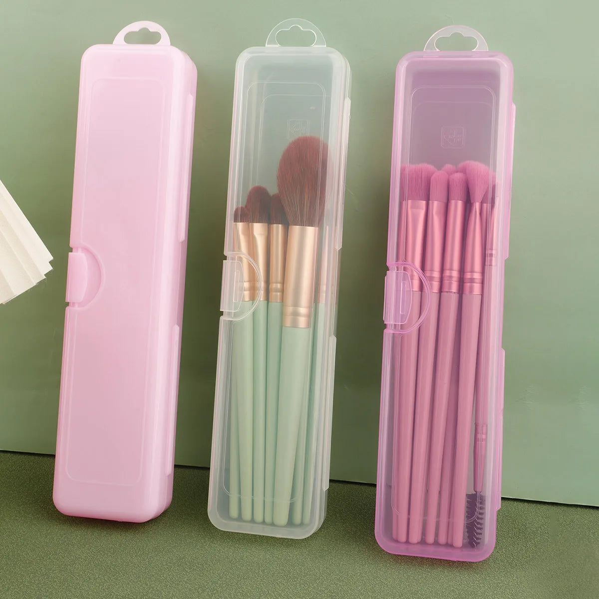 Portable Transparent Makeup Brush Cylinder Case With Cover, Cosmetic Pencil Organizer
