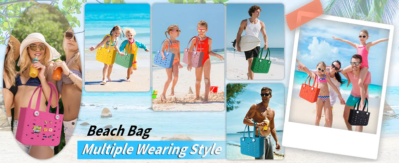 Unisex PVC Waterproof Tote Bag, Hollow-Out Beach Picnic Shopping Storage Basket in a structured casual design