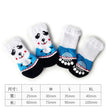 4-Piece Cute Pet Dog Socks, Printed Non-Slip Cat Shoes, Warm Polyester Paw Protectors designed to keep indoor pet paws warm, clean, and comfortable