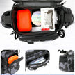 Black Fishing Tackle Shoulder Bag, Nylon Waist Pack With Fishing Rod Holder For Outdoor Sports with built-in fishing rod holder