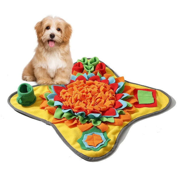 Interactive Snuffle Mat For Dogs, Nosework Puzzle Toy With Foraging And Boredom Relief featuring soft shaker fleece folds for hiding treats and encouraging natural sniffing