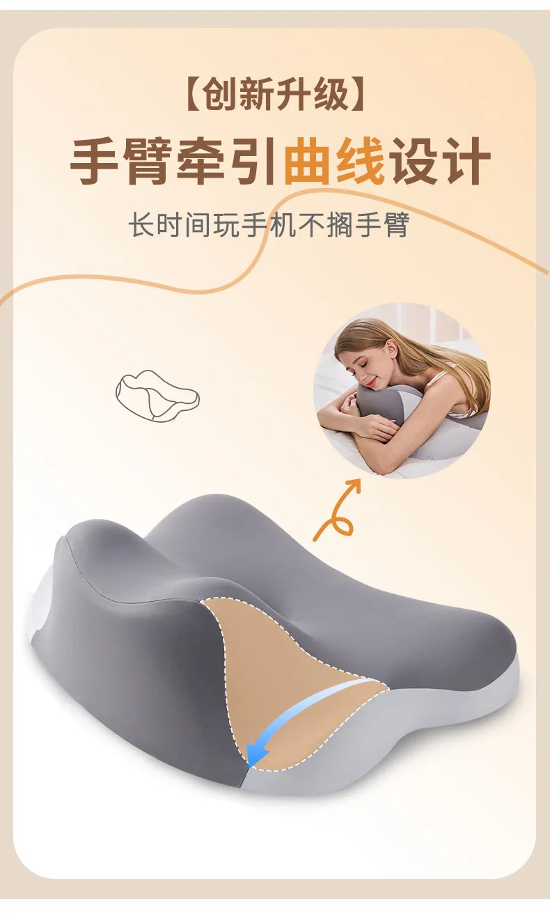 Multi-Functional Wedge Pillow For Sleeping, Reading, Phone Use, Cervical Support Headboard Cushion providing support for the back, shoulders, neck, and head