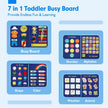 Montessori Busy Board For Toddlers, Sensory Life Skills Toy With Dressing Activities, Ages 3-6 made from soft, colorful felt
