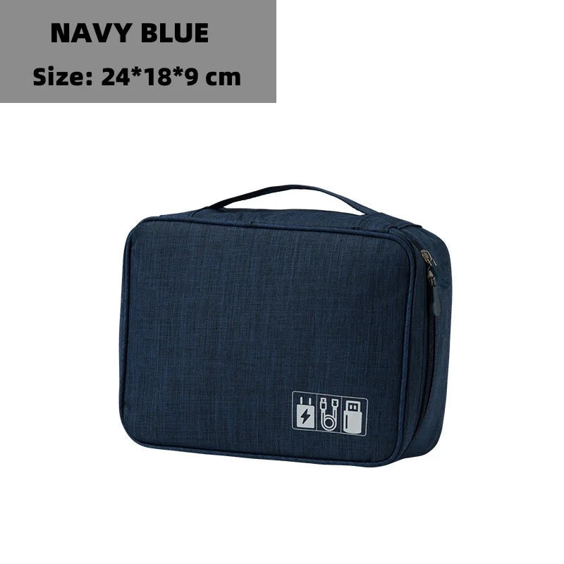 Travel Electronics Organizer Bag, Multi-Layer Oxford Cable, Charger And Tech Accessory Case made from durable Oxford fabric