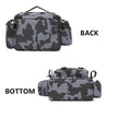 Black Fishing Tackle Shoulder Bag, Nylon Waist Pack With Fishing Rod Holder For Outdoor Sports showing the fishing rod holder