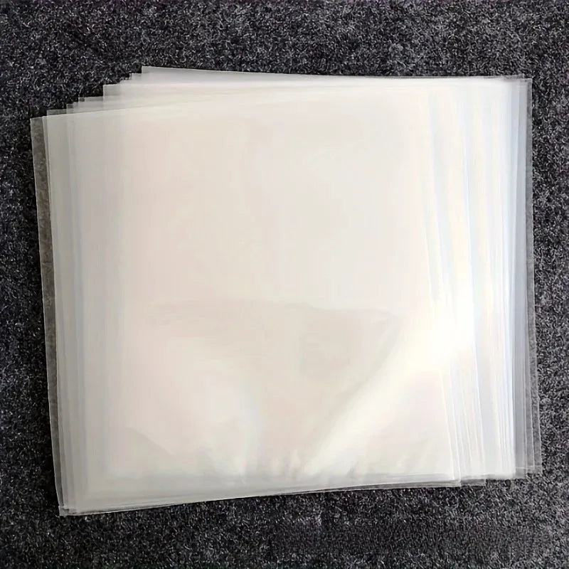 25-Pack 12-Inch Clear Vinyl Record Outer Sleeves, No-Seal 33 RPM LP Album Cover Protection for dust-resistant vinyl collection organization