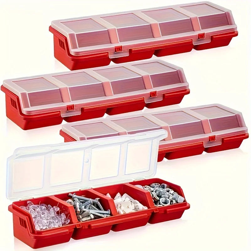 1Pc/2Pcs Multi-Compartment Plastic Organizer Box For Screws, Jewelry, Beads And Small Parts, compartment organizer for beads, jewelry, screws, and small parts