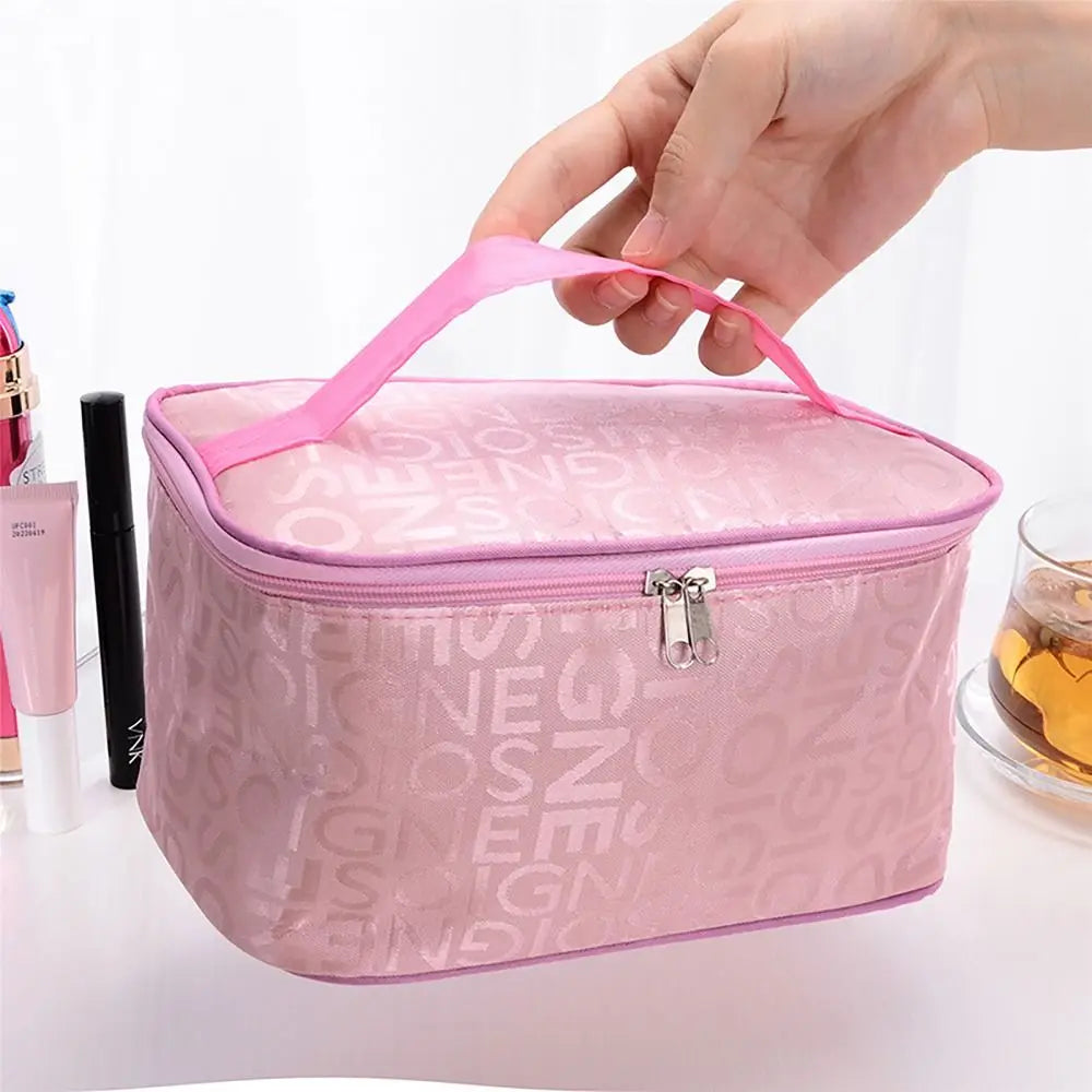 Large Capacity Waterproof Cosmetic Bag, Zipper Makeup Organizer Pouch For Travel
