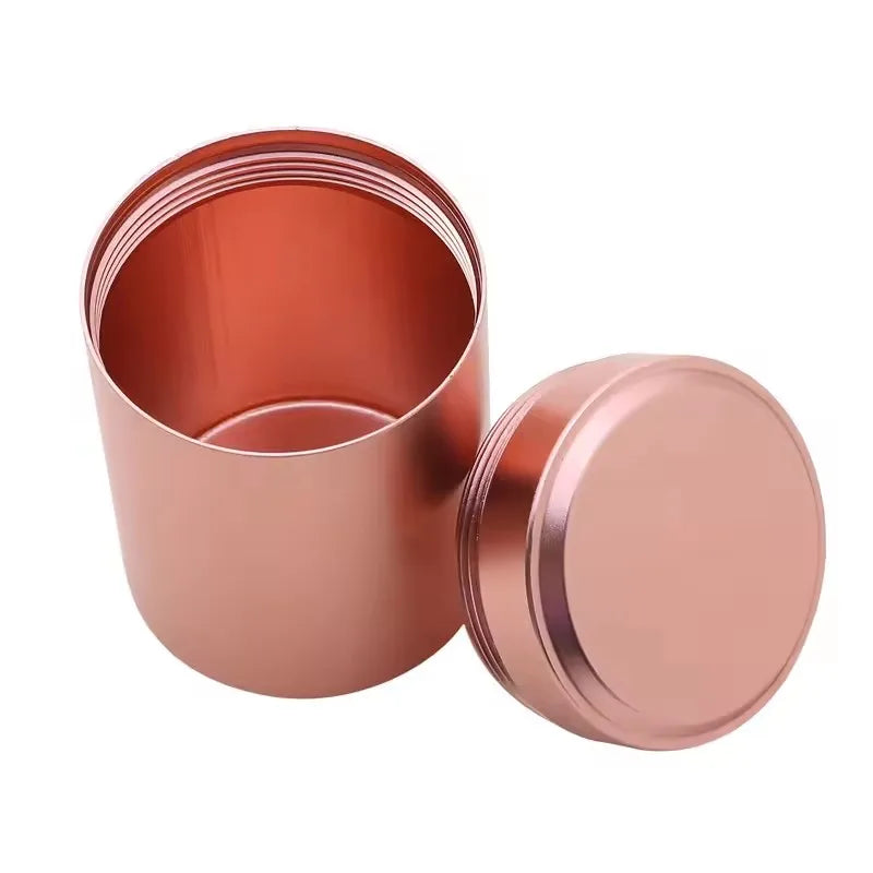 Mini Stainless Steel Airtight Storage Tin, Portable Travel Jar For Nuts Candy Tea, 4.5cm x 7cm portable reusable storage jar