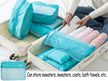 7-Piece Travel Packing Cubes Set, Waterproof PVC Luggage Organizer Bags For Clothes And Shoes shown as clear storage bags for organized suitcase packing