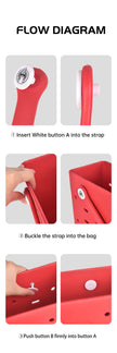 Unisex PVC Waterproof Tote Bag, Hollow-Out Beach Picnic Shopping Storage Basket made from easy-care waterproof PVC