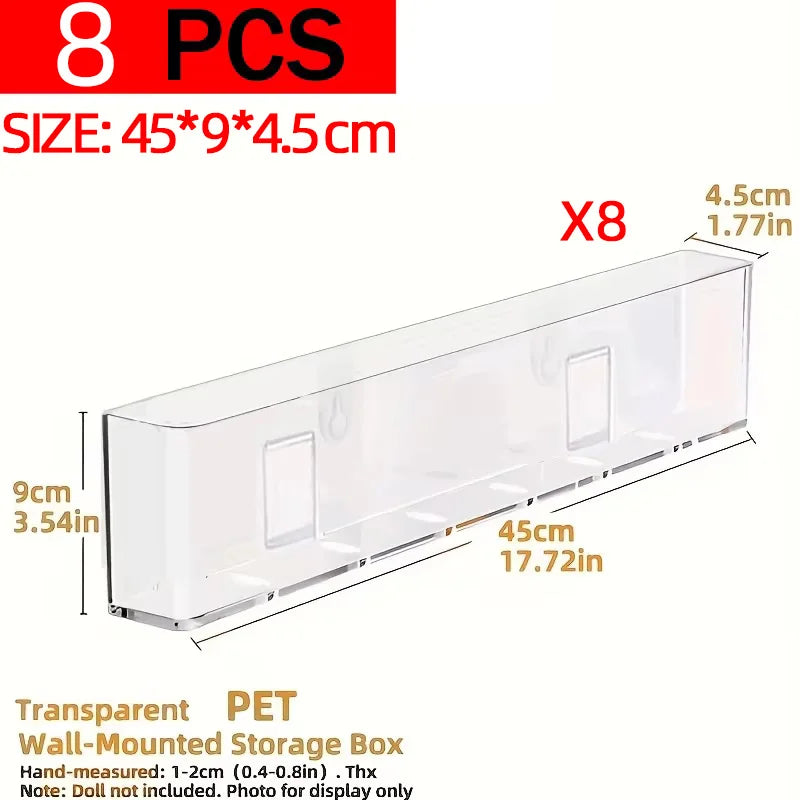 Wall-Mounted Transparent PET Book Display Rack, No-Drill Magazine Organizer For A4 Sheets for organizing books, magazines, and paperwork