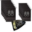 10-Pack Foldable Non-Woven Shoe Storage Bags With Transparent Pockets, Travel Organizers in lightweight non-woven fabric for home and travel use