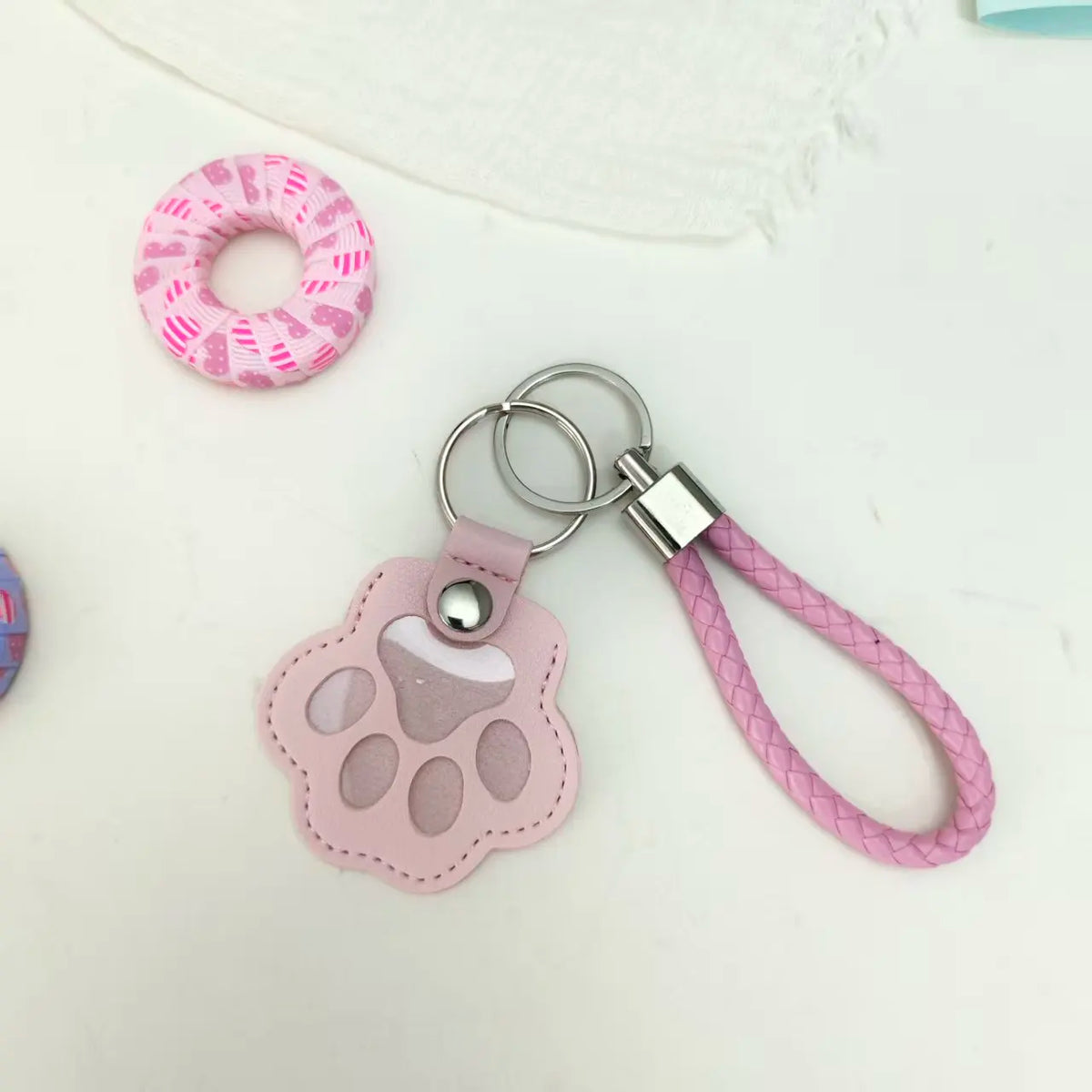 PU Leather Pet Hair Keepsake Keychain, Portable Memorial Storage Bag For Dog Lovers