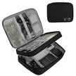 Waterproof EVA Cable Organizer Bag, Portable Electronics Travel Case For USB Chargers shown with organized cables and small tech accessories
