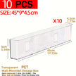 Wall-Mounted Transparent PET Book Display Rack, No-Drill Magazine Organizer For A4 Sheets made from durable transparent PET plastic