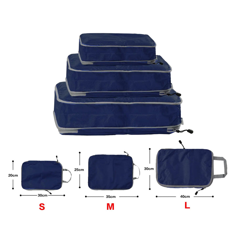 Foldable Compression Packing Cubes, Waterproof Oxford Travel Bags With Handles, Luggage Organizer with durable rectangular design for organized luggage