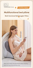 Multi-Functional Wedge Pillow For Sleeping, Reading, Phone Use, Cervical Support Headboard Cushion supporting the back, neck, and shoulders