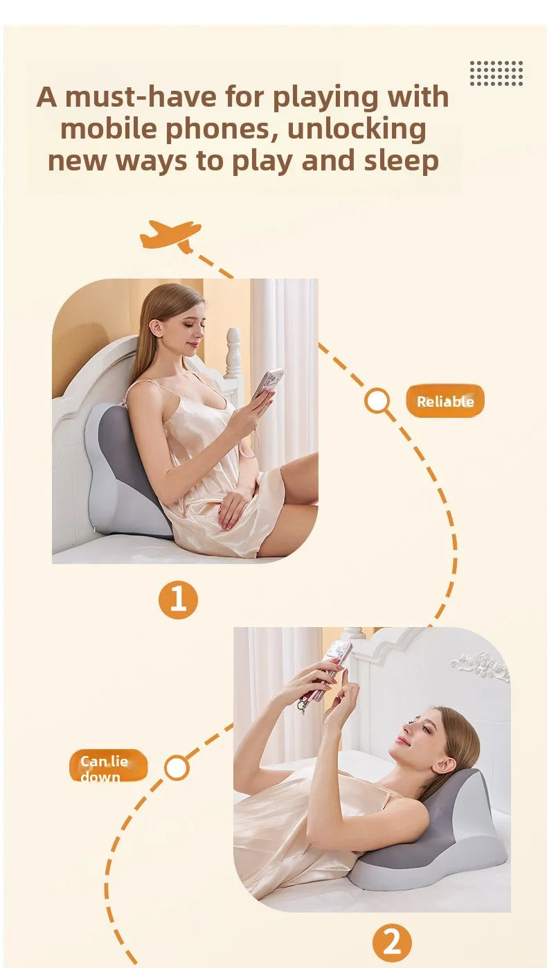 Multi-Functional Wedge Pillow For Sleeping, Reading, Phone Use, Cervical Support Headboard Cushion used for reading and relaxing in bed
