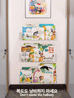 Wall-Mounted Transparent PET Book Display Rack, No-Drill Magazine Organizer For A4 Sheets holding two A4 documents