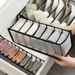 Foldable Drawer Organizer Box For Socks, Underwear, Bras, And Jeans, 7/9/11 Grids in black, gray, white, and beige