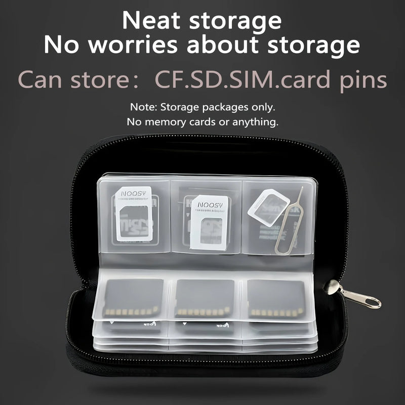 22-Slot Memory Card Storage Case, Portable Organizer For SD, CF, Micro SD And More showing multiple memory card slots