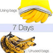 Reusable Yellow Banana Storage Bag, Drawstring Produce Keeper For Fruits & Vegetables in bright yellow fabric