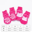 4-Piece Cute Pet Dog Socks, Printed Non-Slip Cat Shoes, Warm Polyester Paw Protectors for dogs and cats in small, medium, and large sizes