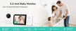 3.2-Inch Video Baby Monitor With Camera, Night Vision, 2-Way Audio, Temp, 2X Zoom & Lullabies displaying a clear color video feed on the 3.2-inch monitor