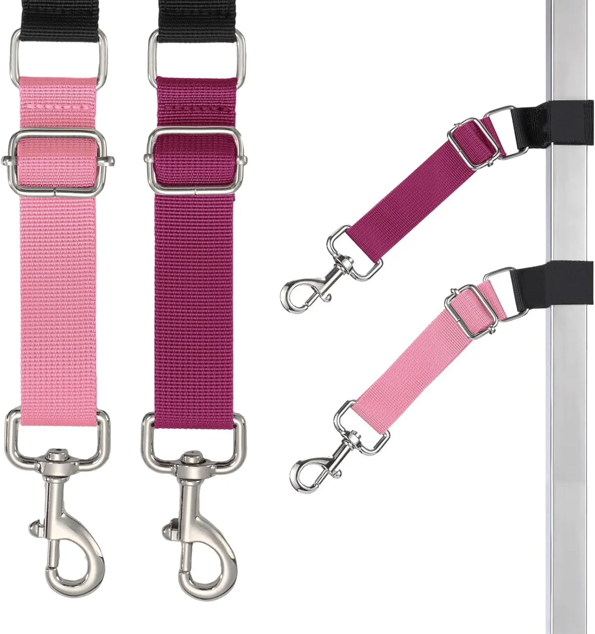 2 Pcs Adjustable Dog Grooming Arm Extension Straps, Nylon Leashes With 360° Swivel Clips