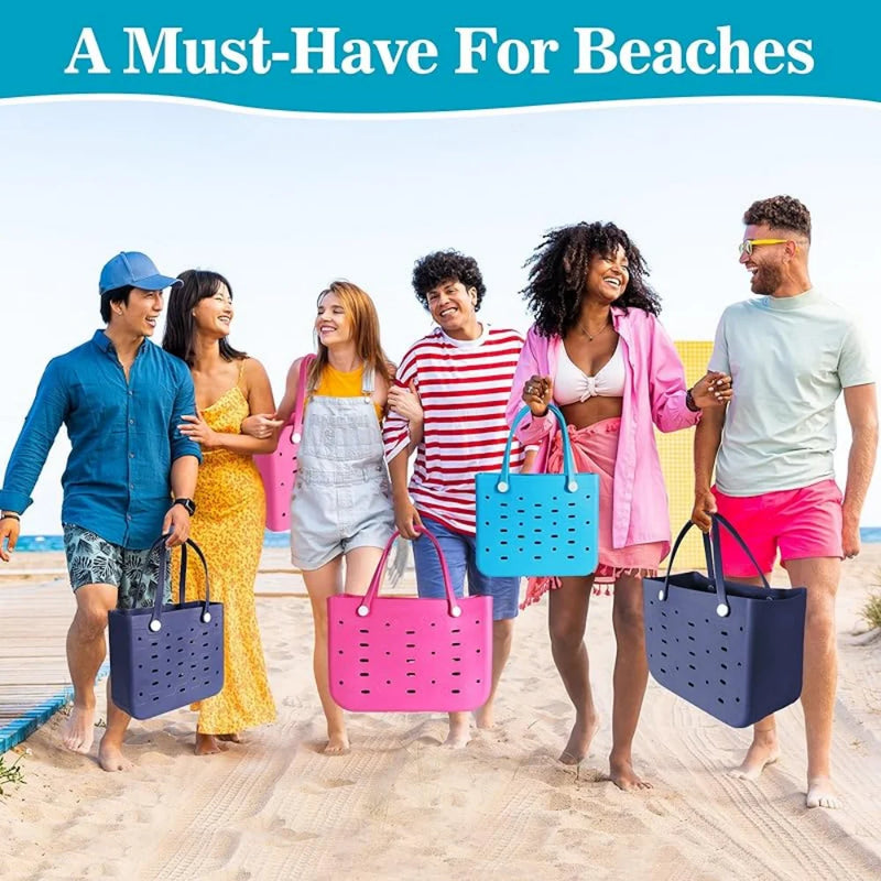 Unisex PVC Waterproof Tote Bag, Hollow-Out Beach Picnic Shopping Storage Basket for shopping, pool, and everyday use