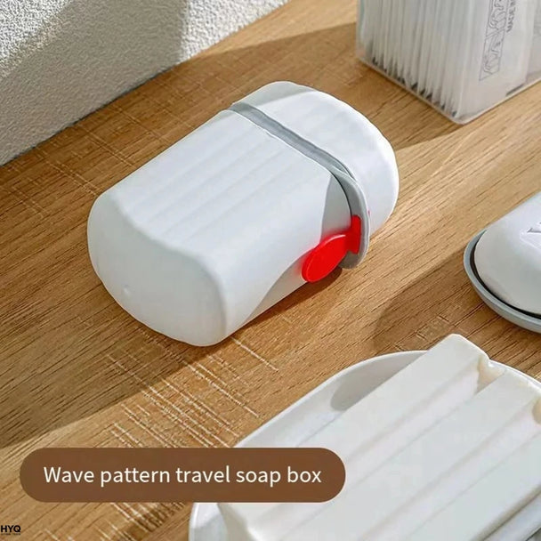 Portable Waterproof Soap Box With Drainage, Travel Soap Dish For Bathroom, Hiking & Camping with built-in drainage for faster soap drying