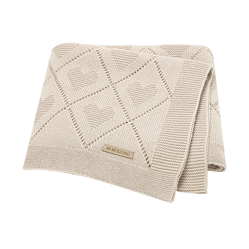 Soft Cotton Baby Blanket 90x70cm Newborn Knit Swaddle Wrap For Stroller Nursery shown as a lightweight baby wrap
