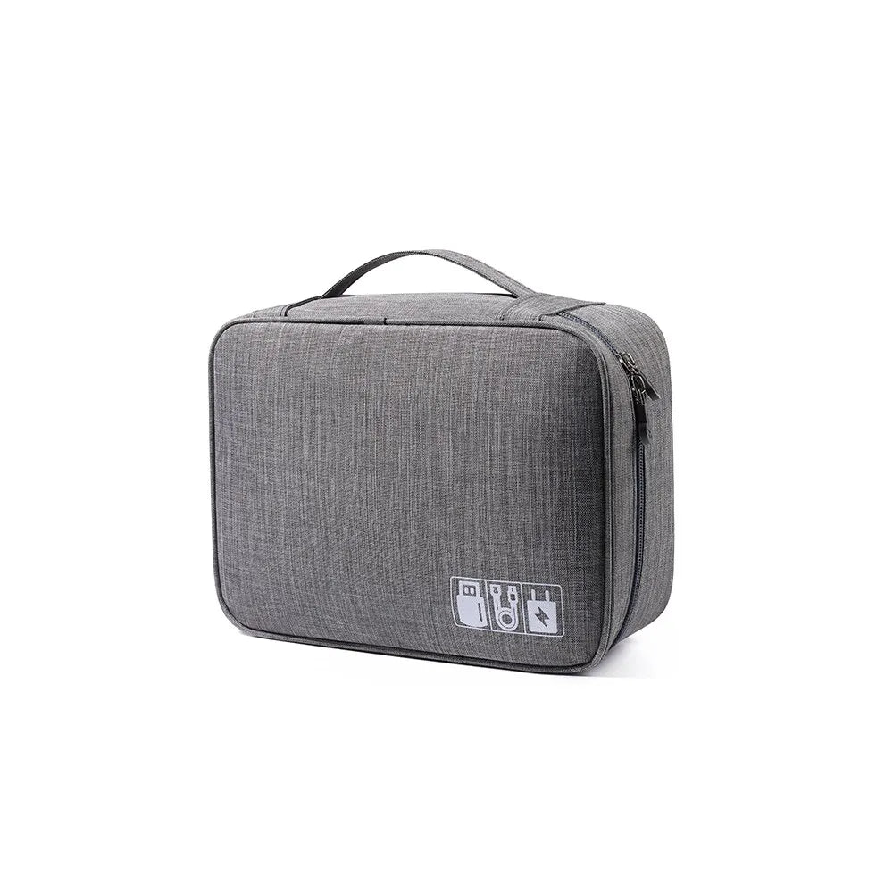 Waterproof Cable Organizer Bag, Portable Nylon Travel Case For USB Cables And Chargers