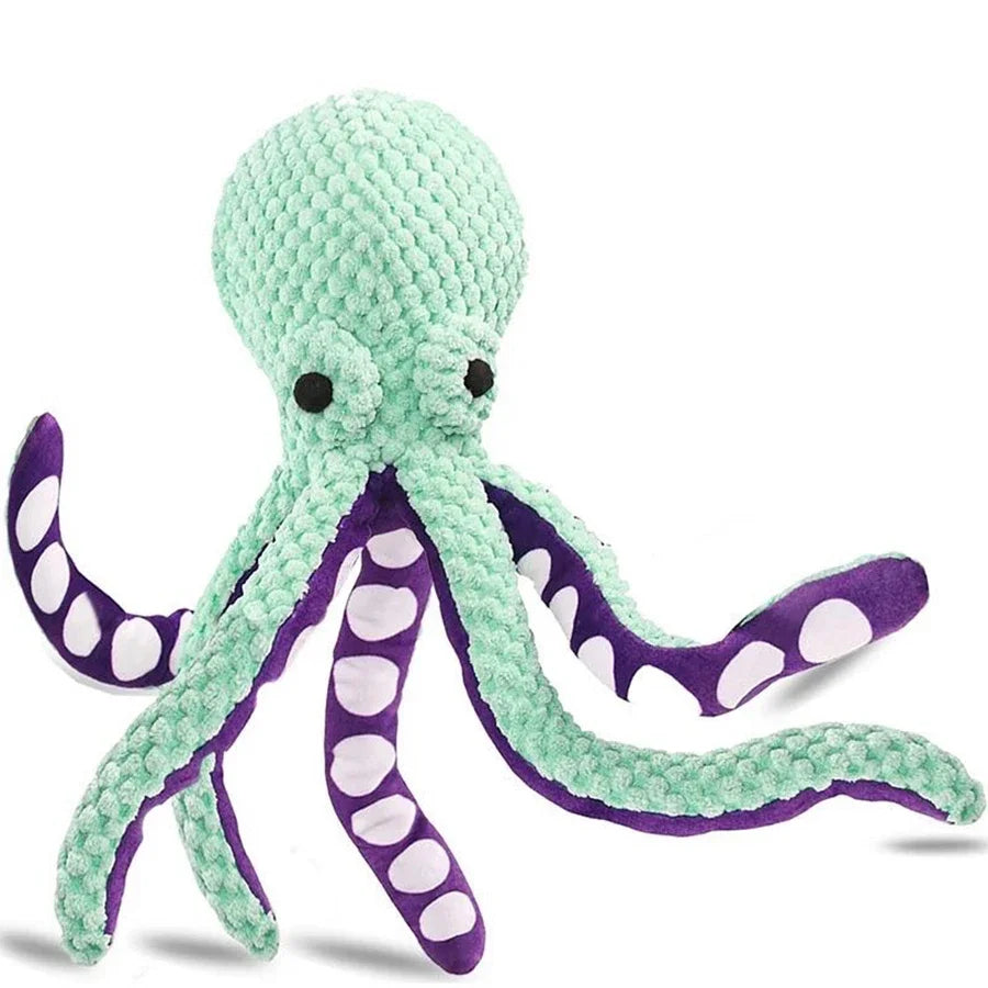 Interactive Plush Octopus Dog Toy With Squeaker, Durable Fleece Companion For Small And Large Dogs