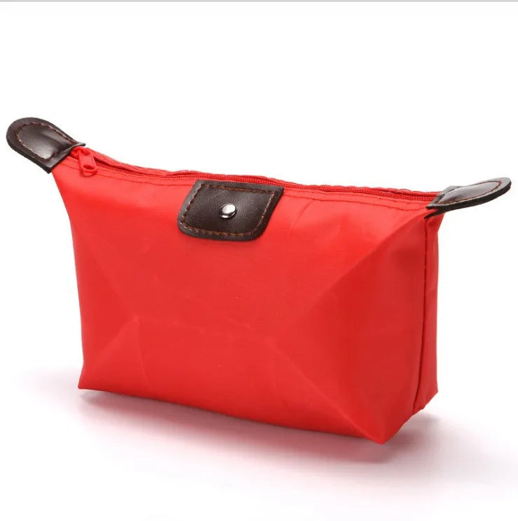 Waterproof Nylon Cosmetic Bag For Women, Cute Dumpling Shape, Zipper Makeup Travel Pouch for cosmetics and small essentials