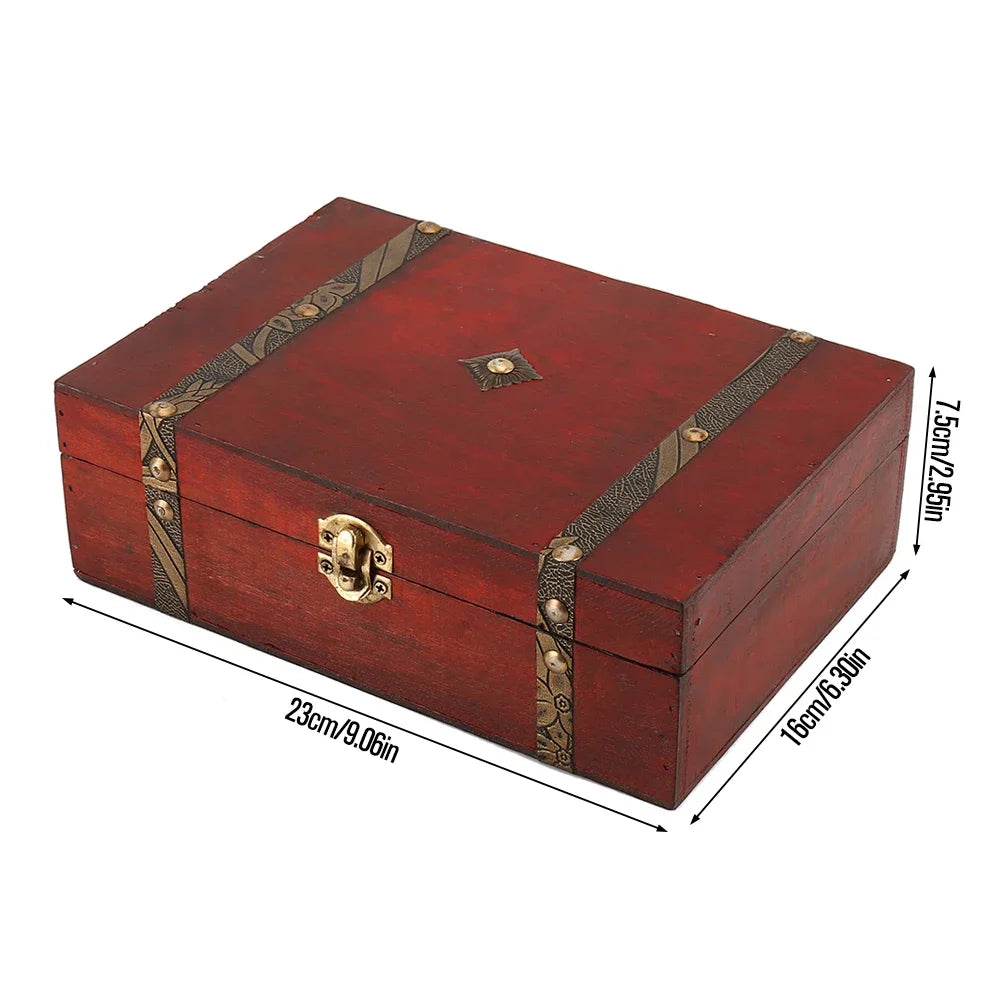 Vintage Wooden Storage Box With Bronze Details, Jewelry Organizer, Keepsake Chest 23x16x7.5cm, open storage view