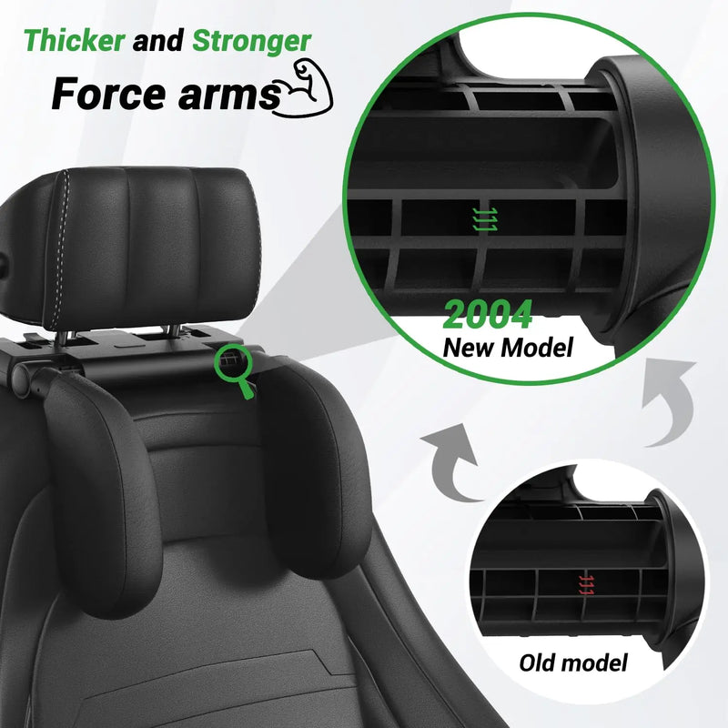 Car Headrest Pillow, Thick Memory Foam Neck Support, 180° Adjustable, Foldable Travel Cushion folded upward to save space