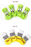 4-Piece Cute Pet Dog Socks, Printed Non-Slip Cat Shoes, Warm Polyester Paw Protectors with soft knitted polyester fabric