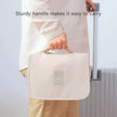 Waterproof Hanging Travel Makeup Bag, Foldable Toiletry Organizer With Hook opened to show organized toiletry compartments