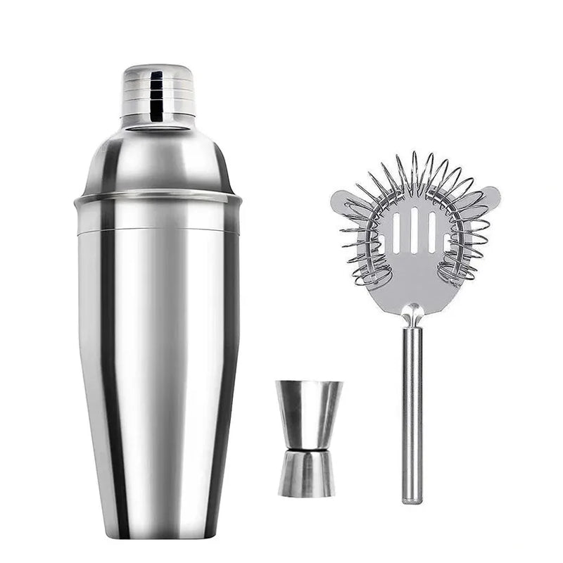 6/7/10-Piece Stainless Steel Cocktail Shaker Set, 304 Bartending Tools With Storage Bag packed in a convenient storage bag