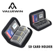 22-Slot Memory Card Storage Case, Portable Organizer For SD, CF, Micro SD And More in black polyester