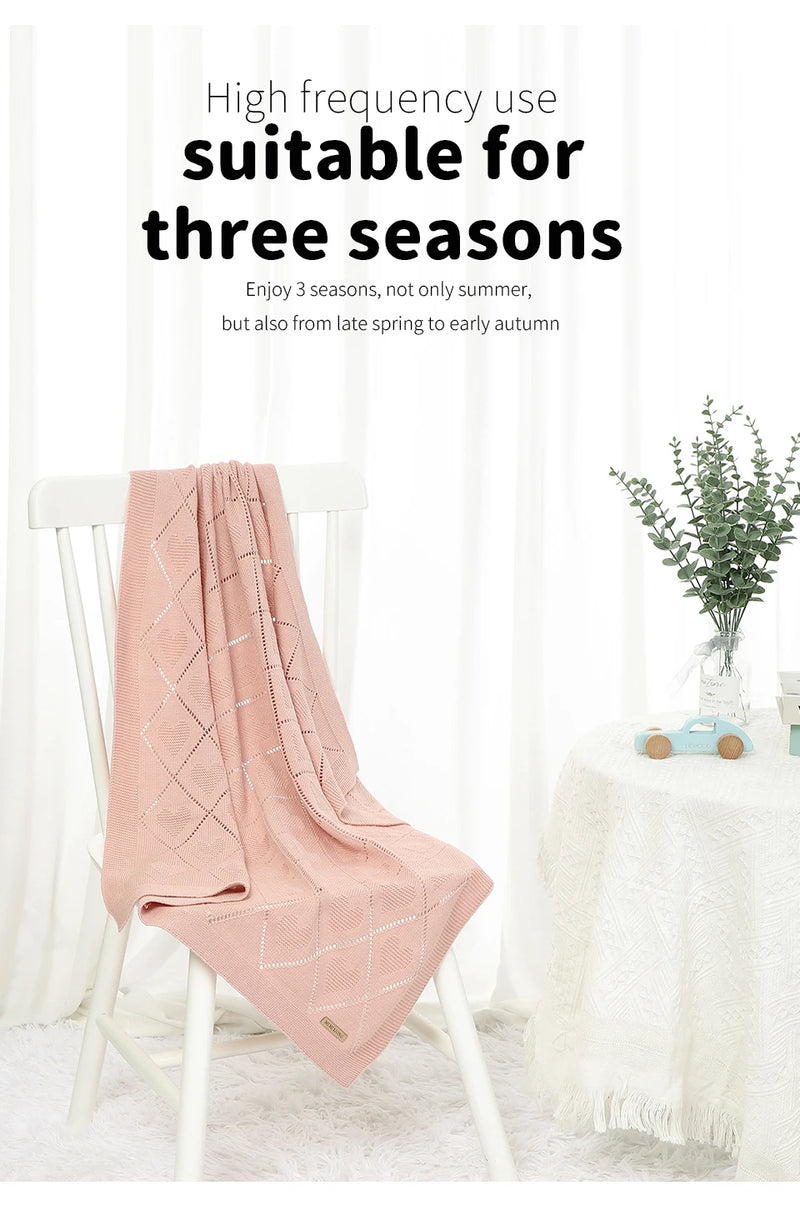 Soft Cotton Baby Blanket 90x70cm Newborn Knit Swaddle Wrap For Stroller Nursery for newborn swaddling